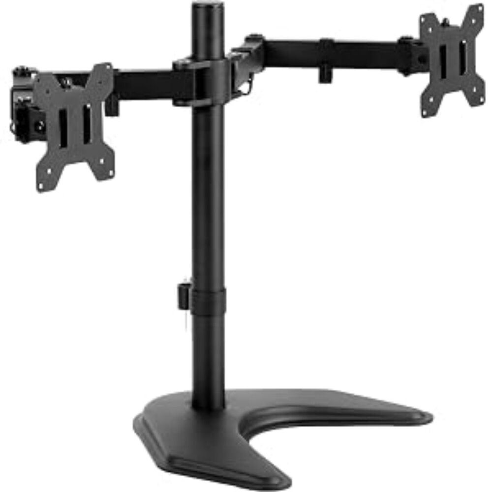 VIVO stand-V002F Dual LED LCD monitor free-standing desk Stand for 2 Screens